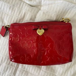 Cherry Red Coach Wristlet